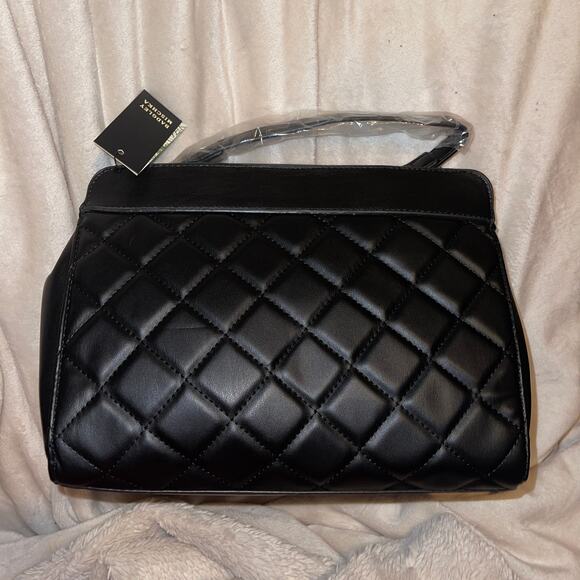 Badgley Mischka Quilted Mini Tote Crossbody Bag Black New With Tags - Picture 3 of 8